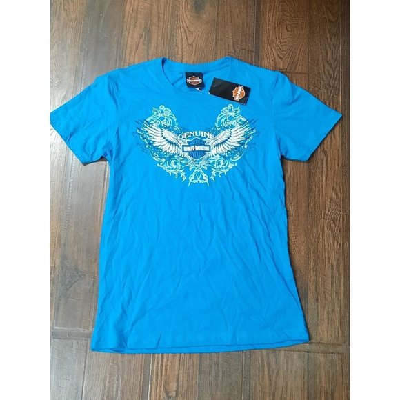 HARLEY DAVIDSON Smoky Mountain Women's T-Shirt Turquoise Size L. MARYVILLE TN - Picture 1 of 11